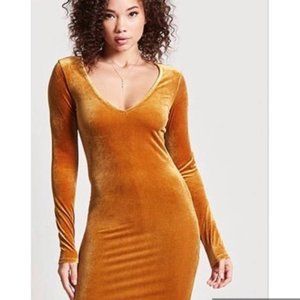 Forever 21 Velvet Long Sleeve Mini Dress